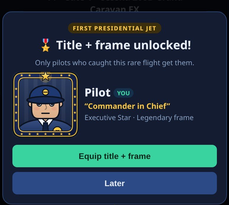 First Presidential Jet unlock with Executive Star frame